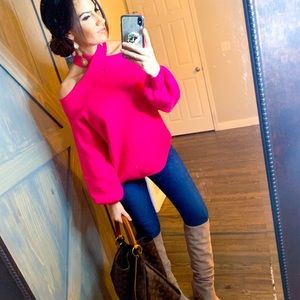 Fuchsia Halter Sweater